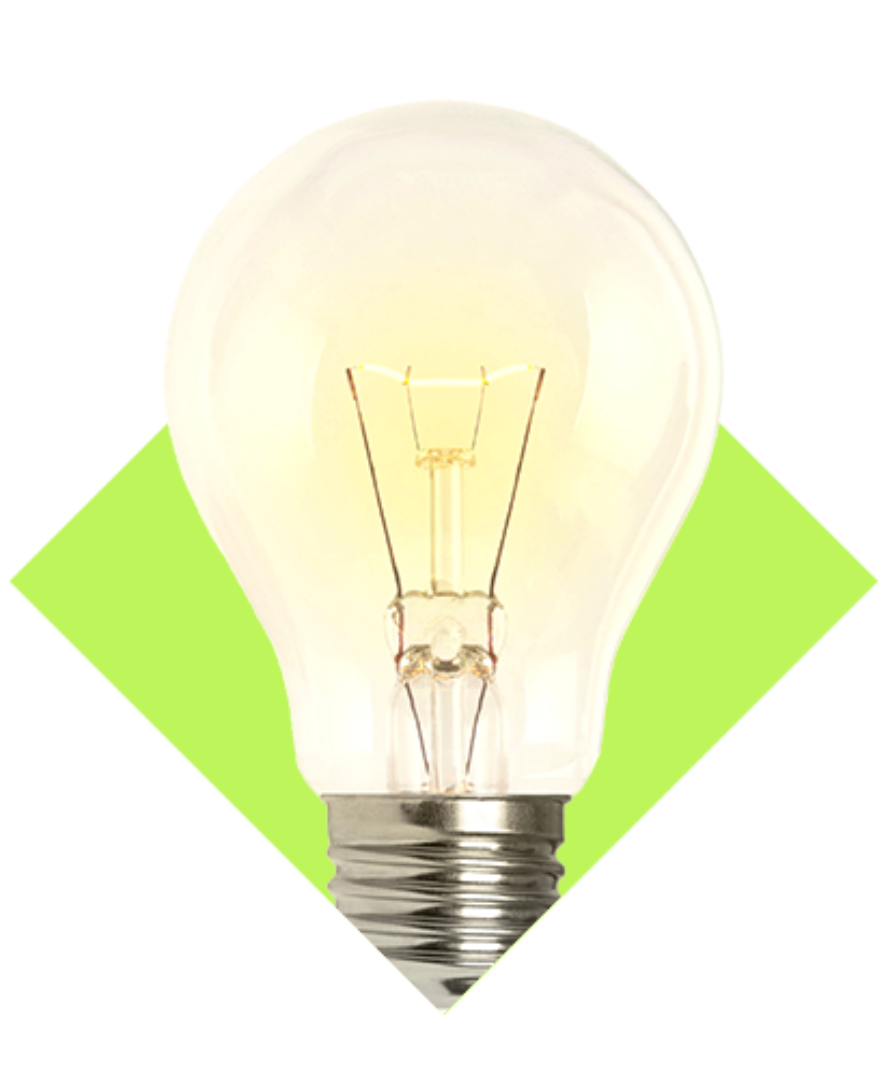 Eine Hand hält eine Glühbirne.